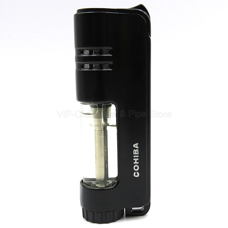 Cohiba металл 1 фонарь струйный огонь прикуриватель портативный с подарочной коробкой курительный инструмент ветрозащитный - Цвет: Black