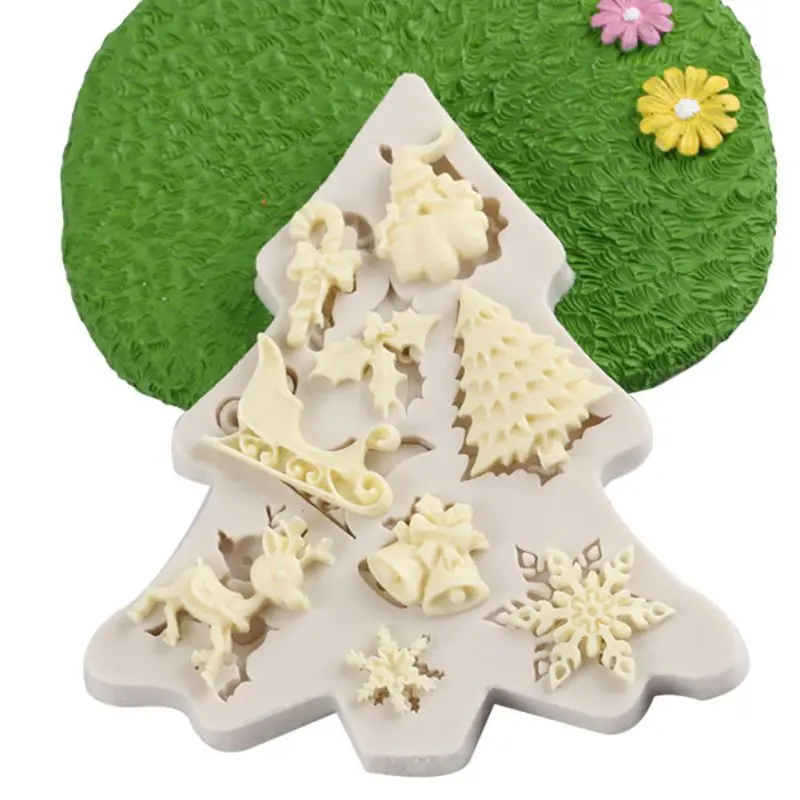 Сделай сам кухня 3D милая форма для торта пищевой силикон Рождественская елка