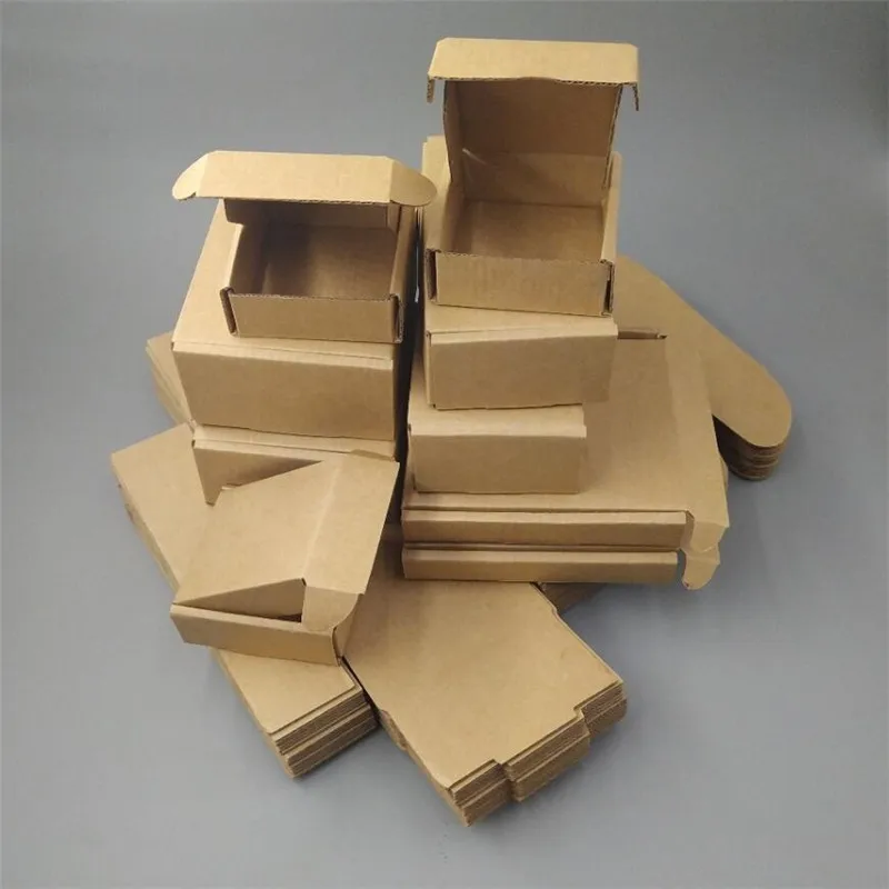 5*5*2 см маленькие коричневые гофрированные коробки из крафт-бумаги | Подарочные и