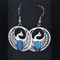 peacock natural stone stainless steel bohemian earrings women silver color dangle earrings jewelry boucles d oreille femme exs04