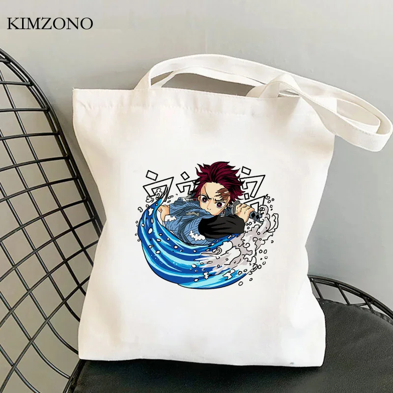 

Demon Slayer Kimetsu No Yaiba shopping bag recycle bag reusable cotton eco tote canvas bag bolsa compra sacola net tote cabas