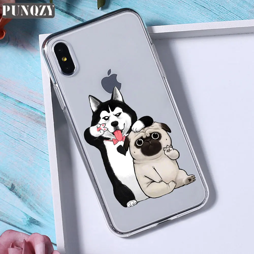 TPU D546 Забавный милый чехол для телефона с котом, собакой и животными для iPhone 11 pro max 5 SE 5 S 4S 6 6S 8 7 Plus X XR XS MAX прозрачный силиконовый чехол из ТПУ - Цвет: TPU D546