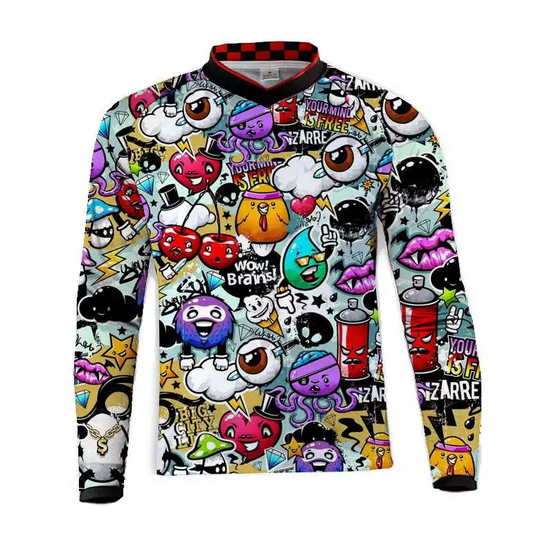 moto Jersey DH MX BMX горный велосипед moto Jersey/moto cross ATV беговые гонки moto дышащая мужская рубашка - Цвет: O