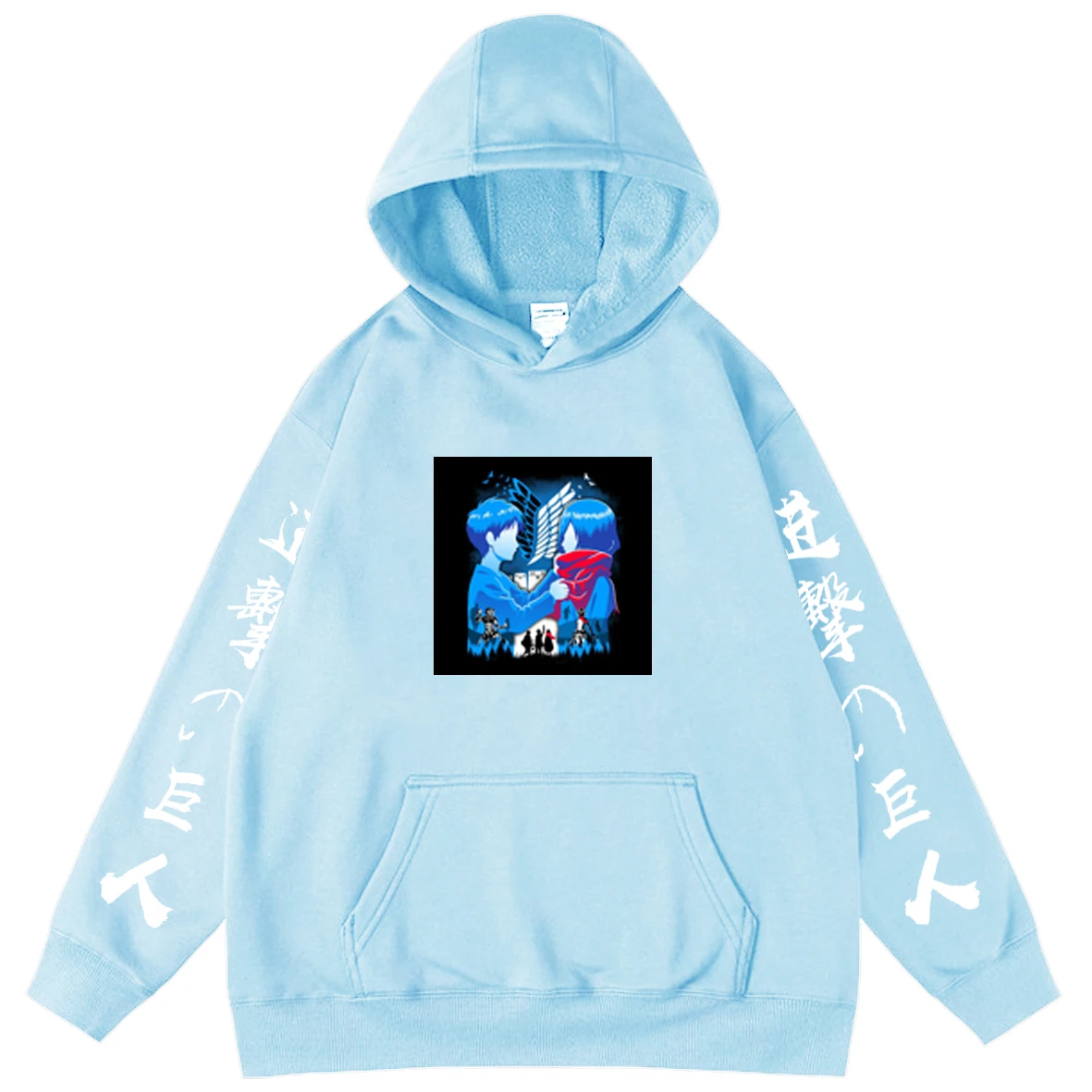 

Men's Sweatshirts Hoodies Attack on Titan Cartoon Printing Anime Pattern Unisex Oversized Hoodie Streetwear Men Pullover Hip Hop