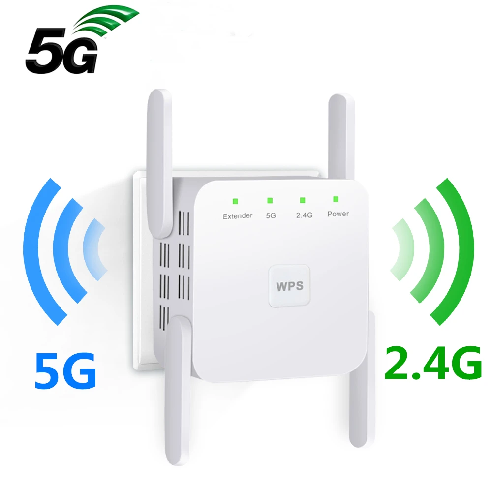 

Wifi Repeater 5Ghz Wifi Extender 5G Wifi Amplifier AC 1200Mbps Router Wi fi Booster 2.4G 5ghz Wi-Fi Signal Wireless Repiter