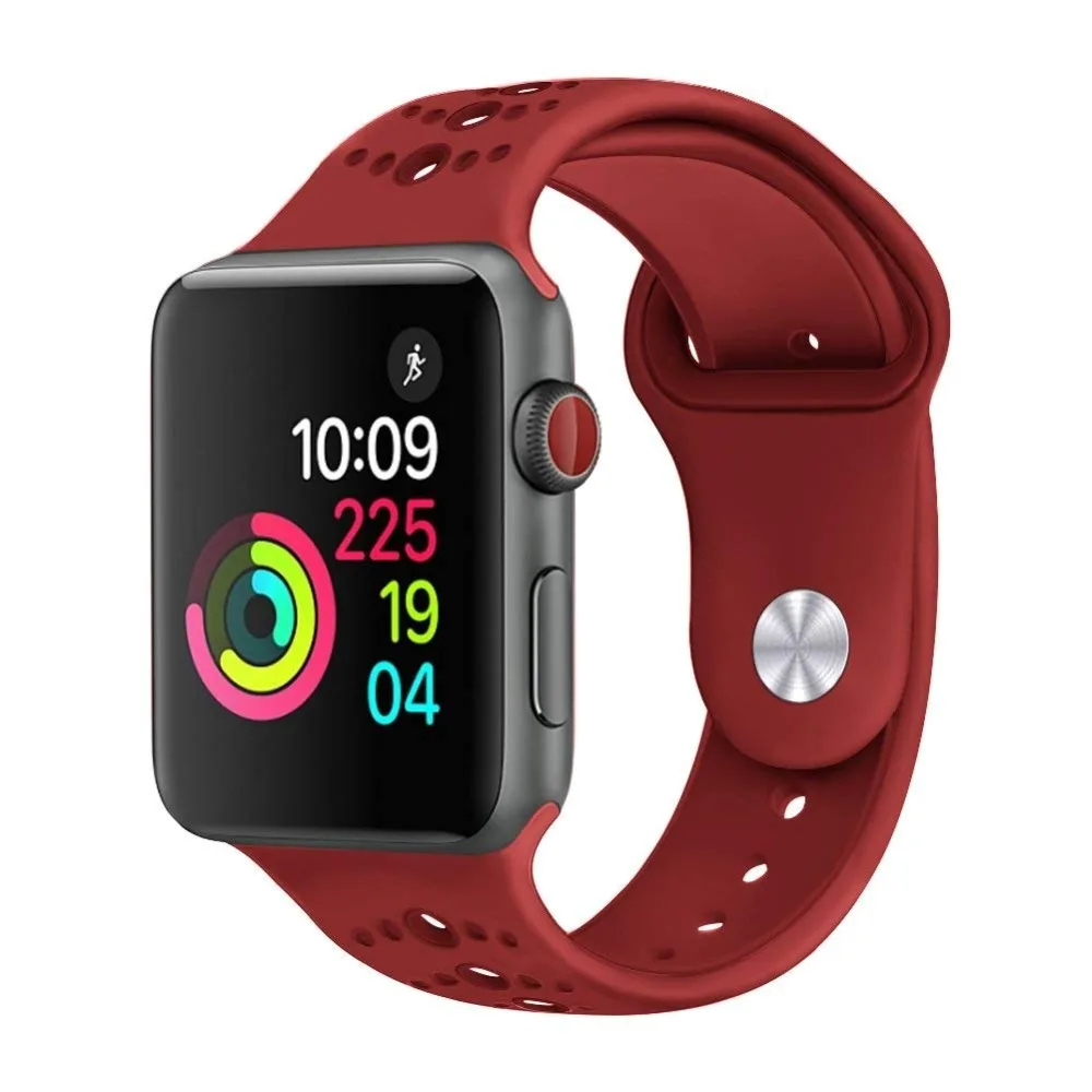 Ремешок для apple watch band 4 5 44 мм 40 мм correa iwatch band 3 2 42 мм 38 мм спортивный силиконовый браслет ремень аксессуары для apple watch