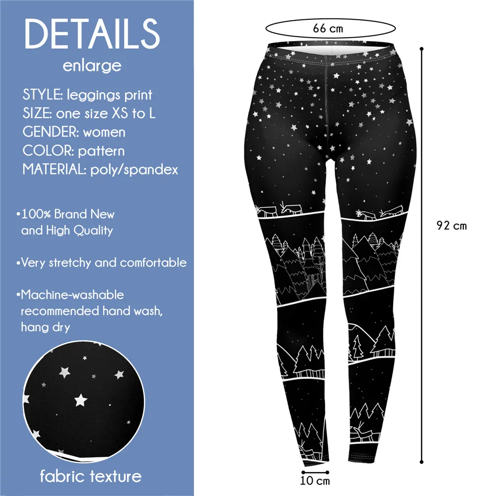 

FCCEXIO Simple Christmas Leggings Women Santa Claus Leggins Snow Fell Print High Stretch Pants Xmas New Winter Milk Silk Legging