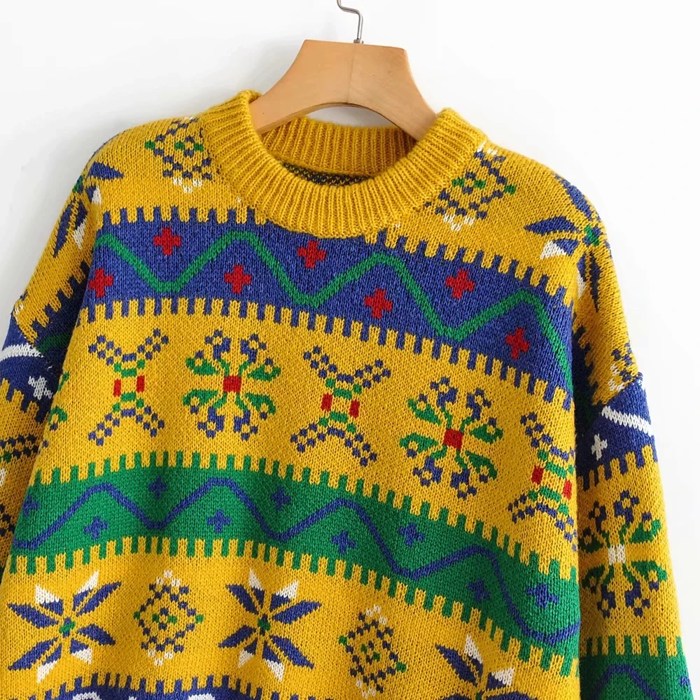 Шикарный винтажный вязанный женский свитер из толстой шерсти 2019 г. Модные