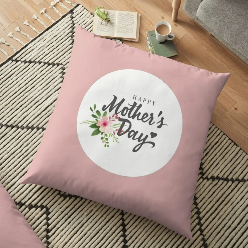 

Happy Mother's Day Pink Background Printed Decorative Cushion Sofa Cover Pillowcase Decorations For Home Decor Pillow Cover