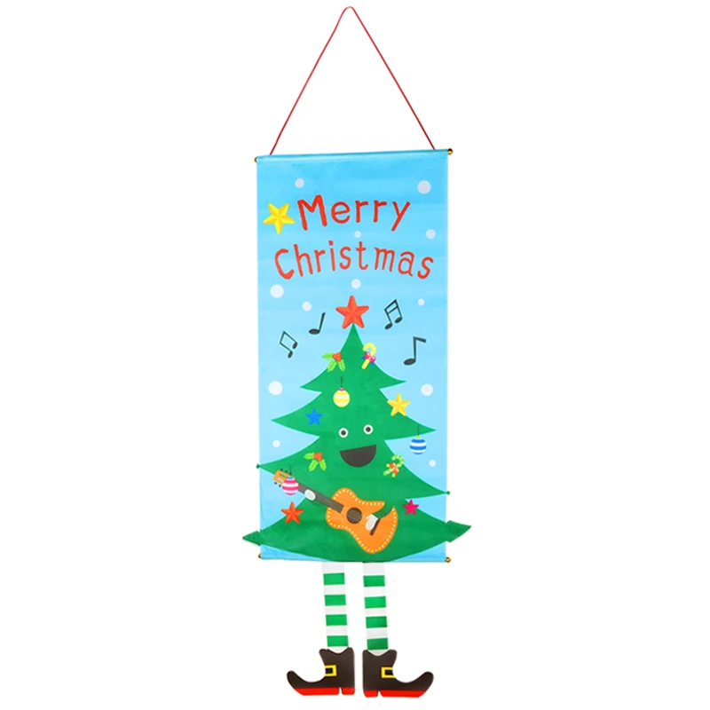 1pcs hanging E Рождественские украшения для дома, украшения, гирлянда, год, Ноэль, очки, Рождество, дверь, Декор, подвесная ткань, рождественские подарки - Цвет: 1pcs hanging E