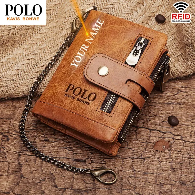 Мужской кошелек из 100% натуральной кожи с бесплатной гравировкой модный мужской