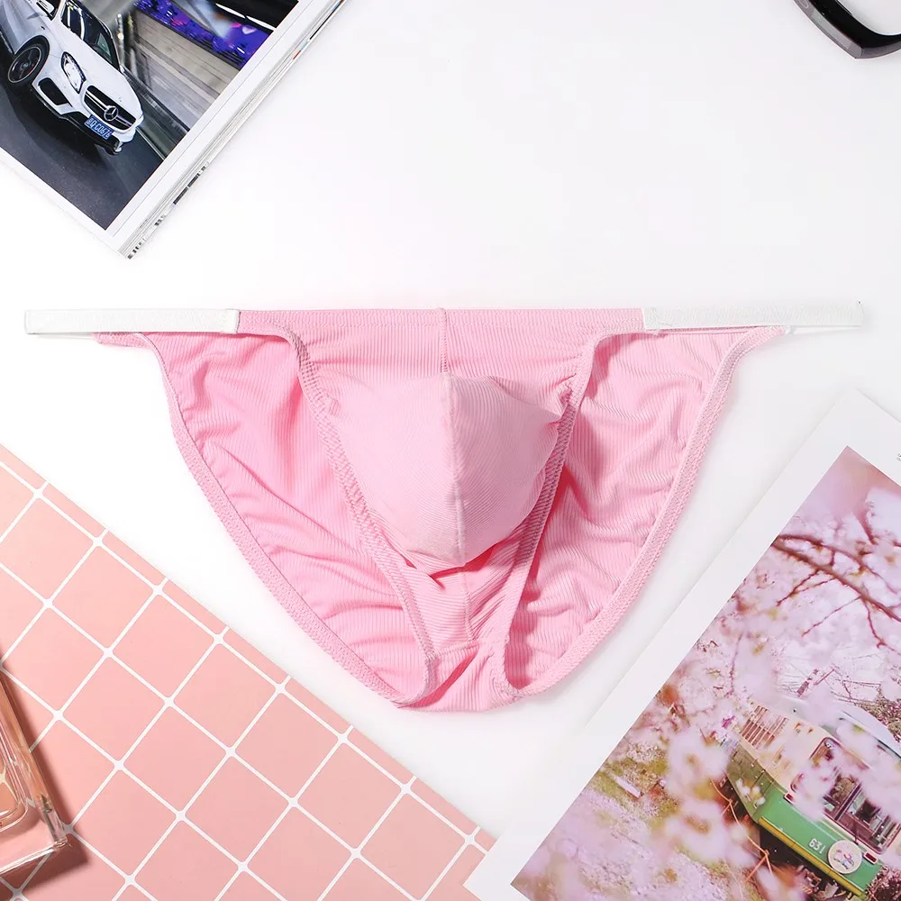 

Men SexyThin Ice Silk Breathable Briefs G-Strings Underwear Jockstrap Underpants Boxer Briefs Homme Gay Underpants
