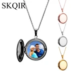 Персонализированные ожерелье с фото пользовательское имя фотоальбом коробка круглый кулон для мужчин мама Любовник Ювелирные изделия подарок