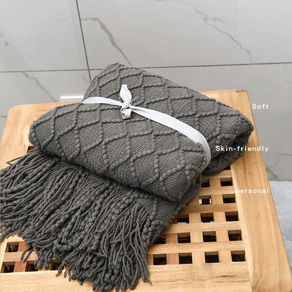 

Weave Blanket for Couch/Bed, Natural,Soft Lightweight Breathable Blanket for All Season,127x170cm Travel Blanket