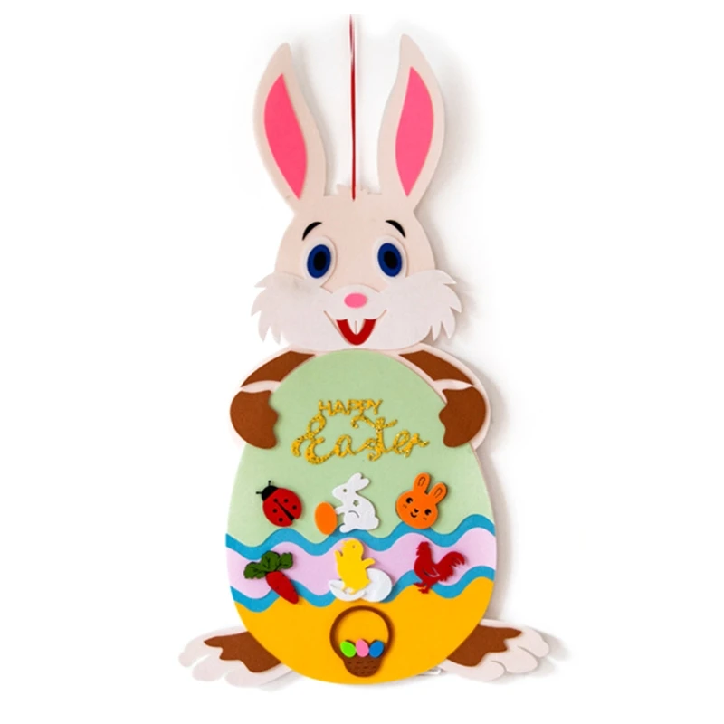 

DIY Easter Felt Rabbit Set with Detachable Ornaments Bunny Decoration Pendant Wall Hanging Crafts Home Decor
