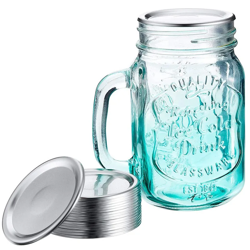 

Regular Mouth 70MM Mason Jar Canning Lids, Reusable Leak Proof Split-Type Silver Lids with Silicone Seals Rings 1000pcs