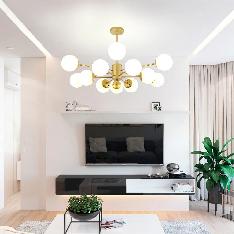 Светодиодный Nordic персонализированные Волшебные фасоли Стекло Люстра Творческий