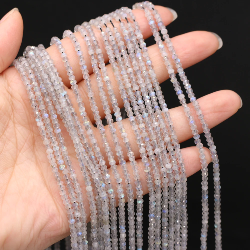 

2021Best-selling Natural Stone Semi-precious Stone Round Glitter Stone Faceted Bead Making DIY Necklace Bracelet Size 3x2mm Gift