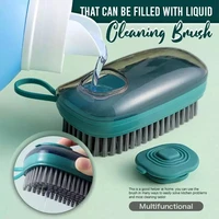 household multifunctional hydraulic cleaning brush kitchen washing brush replaceable brush head liquid washing brush