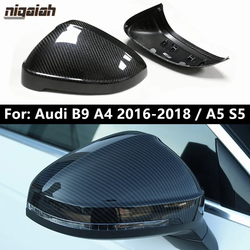 

Сухой крышки зеркала из углеродного волокна Замена для Audi A4 B9 2016 2017 2018 A5 S5 гибкие чехлы из термопластичного полиуретана (зеркало шапки OEM при...