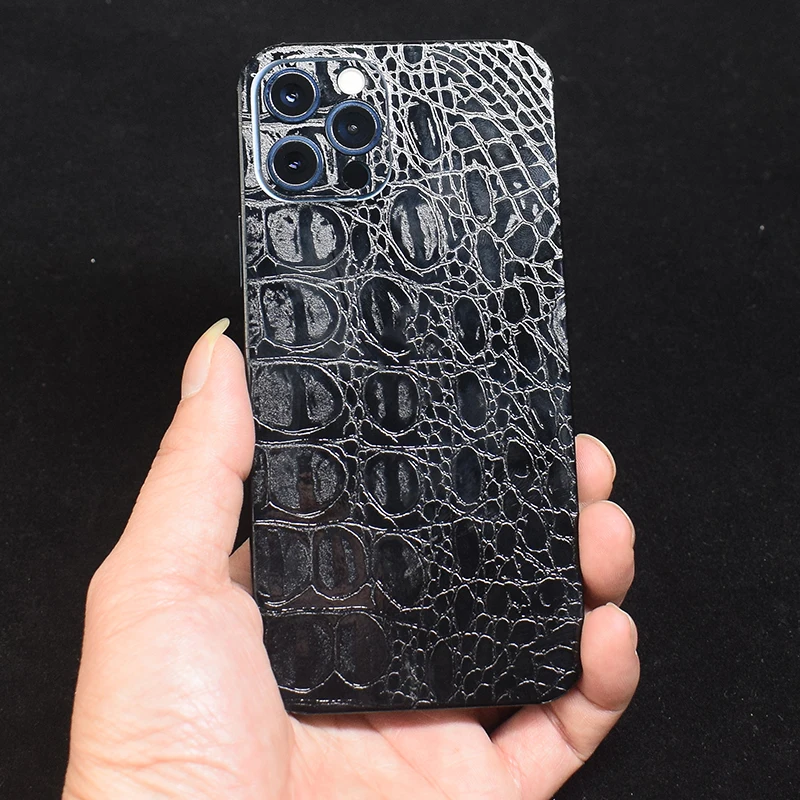 Crocodile Snakeskin Pattern Decorative For iPhone 12 11 Pro Max mini XR SE2 XS 7 8 5 SE 2020 5s 6s 6 Plus Back Film Stickers