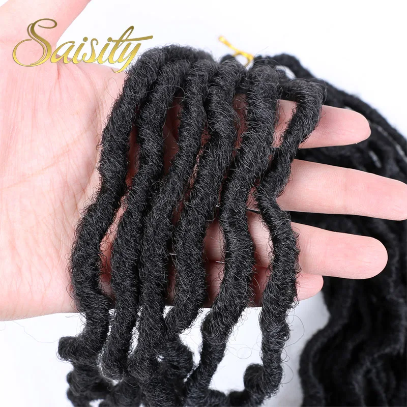 Saisity 18 дюймов 24 пряди Синтетические Ombre Faux locs кудряшки для наращивания мягкие вязанные крючком косички для наращивания волос