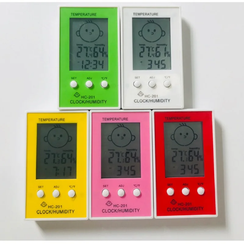 

LCD Digital Room Clock Thermometer Hygrometer Baby Smile Crying Face Temperature Logger Humidity Meter Indoor Outdoor