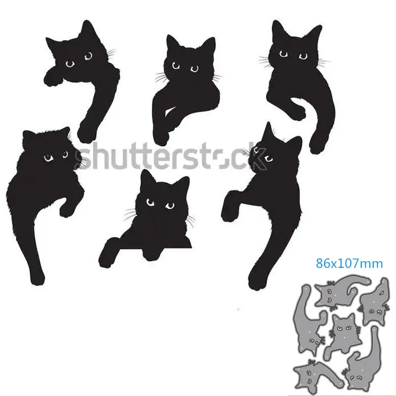 Металлические режущие штампы форма животное кошка украшение скрапбукинг бумага