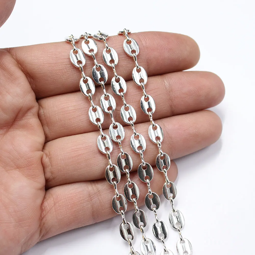 

APDGG 1 метр рамки набор Посеребренная Медная модная цепочка скрепки Шея цепь жемчужное ожерелье браслет серьги сделай сам