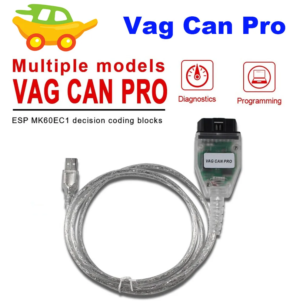 2019 для VAG CAN PRO чип FTDI Поддержка BUS + UDS K Line SW версия 5.5.1 V5.5.1 с FT245RL лучше чем ODIS|Кабели