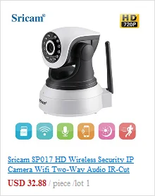 Sricam камера с сигнализацией движения, Сетевая Беспроводная ip-камера, Домашняя безопасность, мониторинг, поддержка ночного видения Sp012 EU Plug