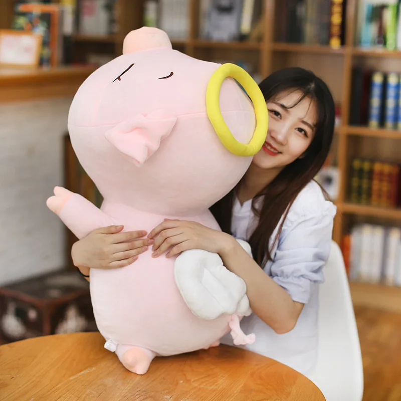 Кукла ангельская свинка из мультфильма плюшевая игрушка розовая Милая свинья