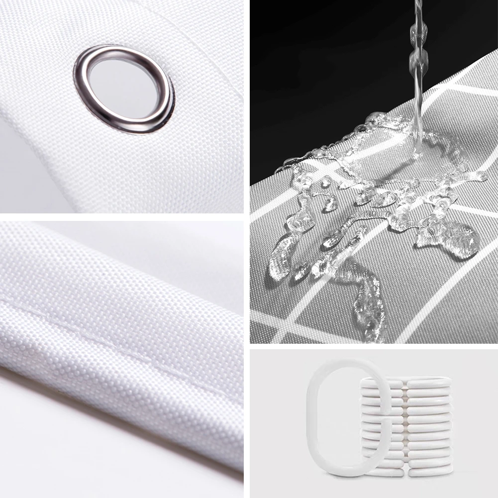 

3D Printed Shower Curtain Waterproof Polyester Fabric Multiple Sizes Small Cat Bath Products Bathroom Decor with 12 Hooks