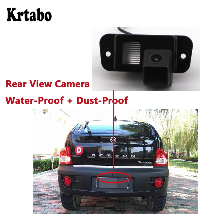 Камера заднего вида Krtabo full hd для SsangYong Actyon 2006 2007 2008 2009 2010 водонепроницаемая камера