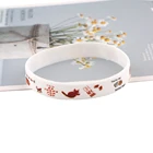 Белый спортивный браслет LB2366 Friends TV Show, силиконовый браслет, мультяшная фигурка, косплей, ручной круглый браслет