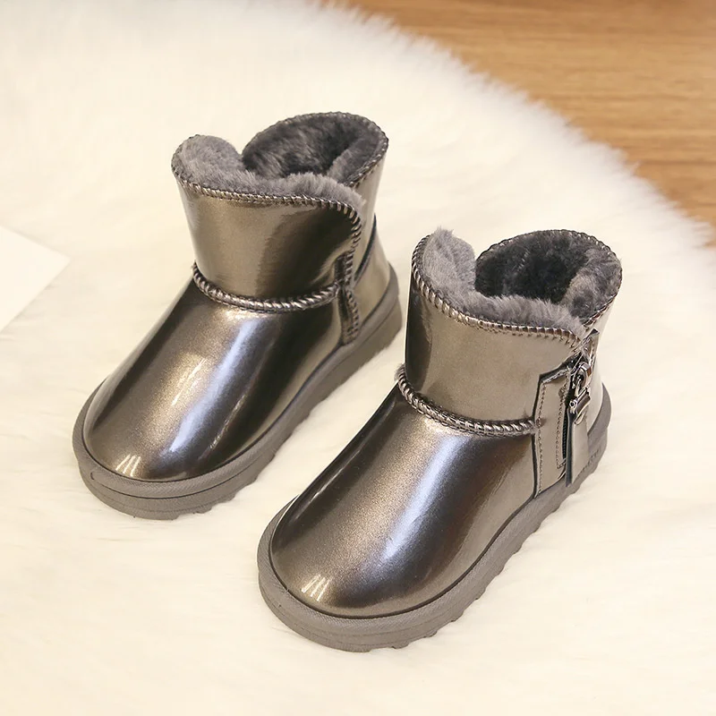 

Детские зимние ботинки из искусственной кожи, 2021 хлопок