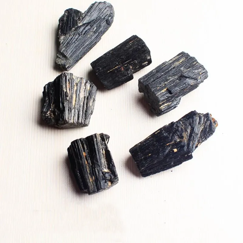 Натуральные камни и минералы из черного турмалина кварца сырца|Камни| |