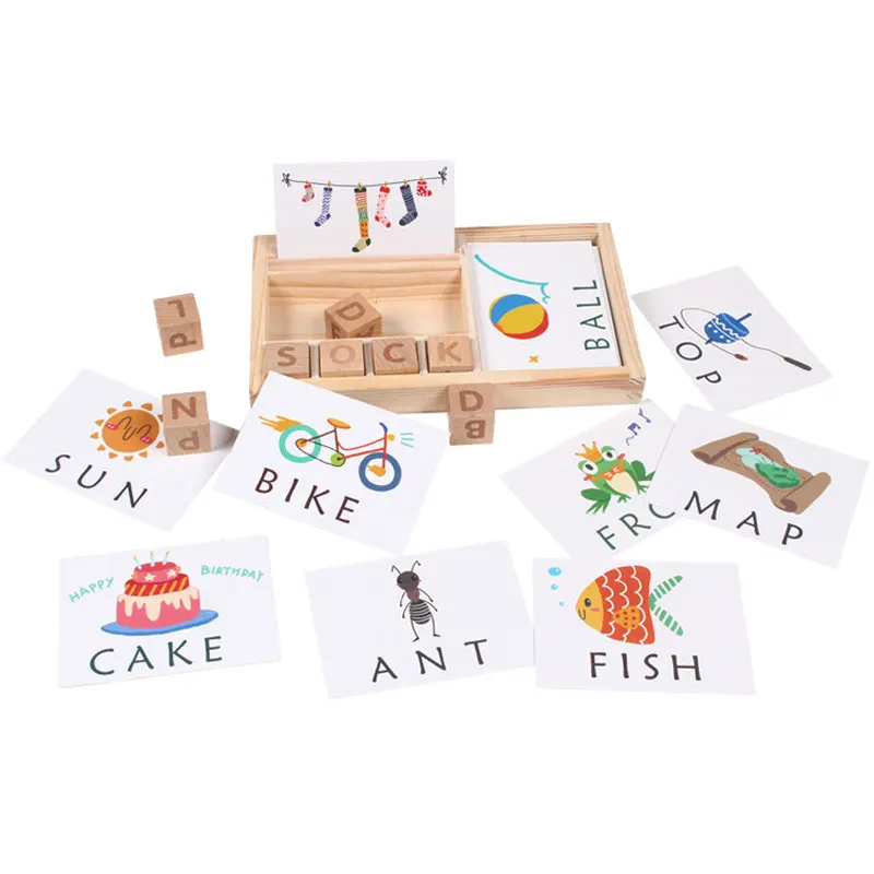 

Montessori Children Matching Letter Games Learning Puzzles Kids Toy Alphabet Spelling Words English Language Interactive Toys