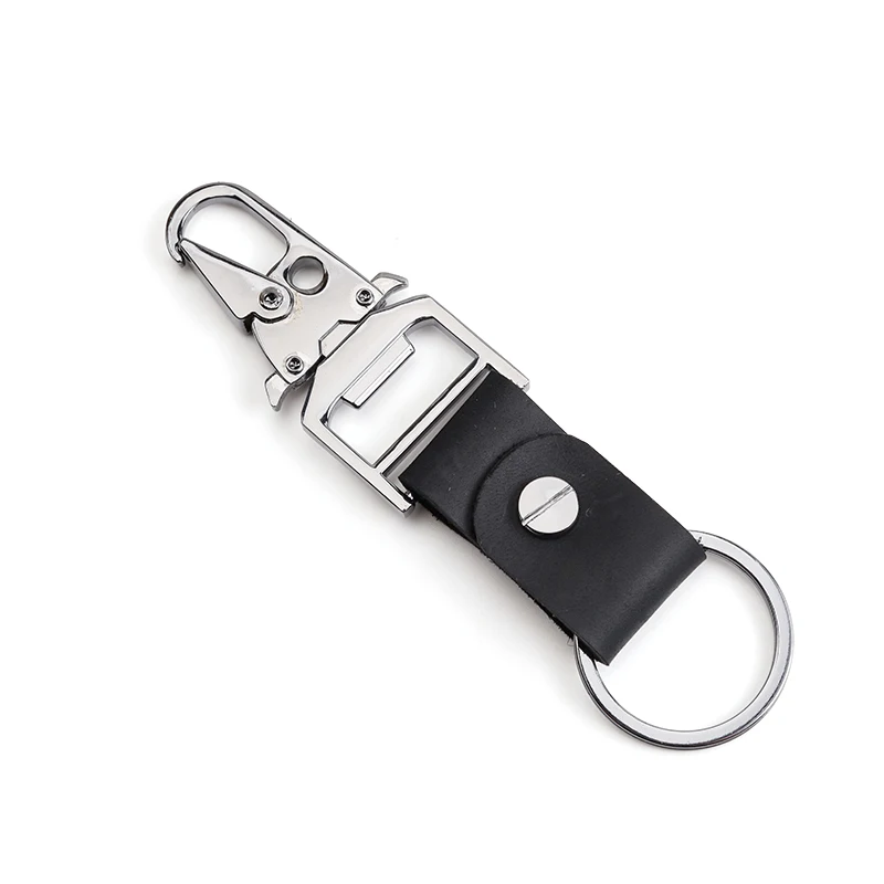 2021 Fashion Outdoor Vintage Leather EDC Bottle Opener Keychain Holder Luxury Multifunction Aluminum Smart Carabiner Keychains | Багаж и