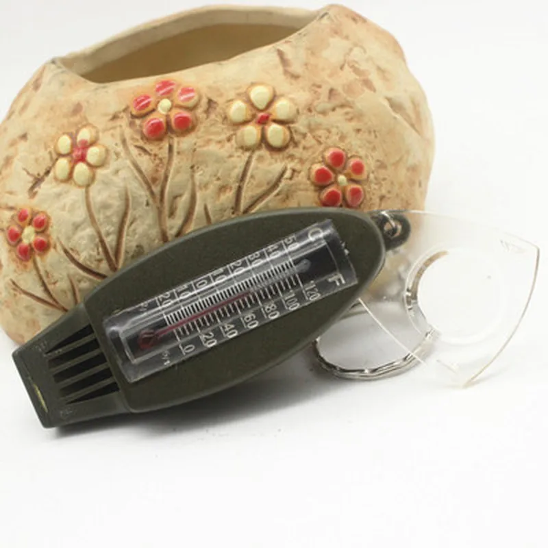 4 в 1 Многофункциональный Детский компас свисток термометра увеличительный