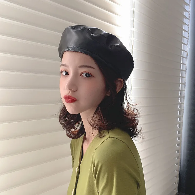 Модные береты Wild Cortex женская кепка кожаная Солнцезащитная шляпа элегантная