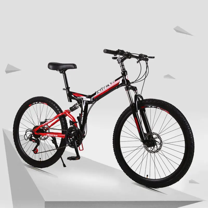 Verkaufen 26 Zoll Mountainbike Fahrrad 21/24/27 Geschwindigkeit Doppel Dämpfung Schnelle Faltung Ein Rad Ultraleicht Bikes