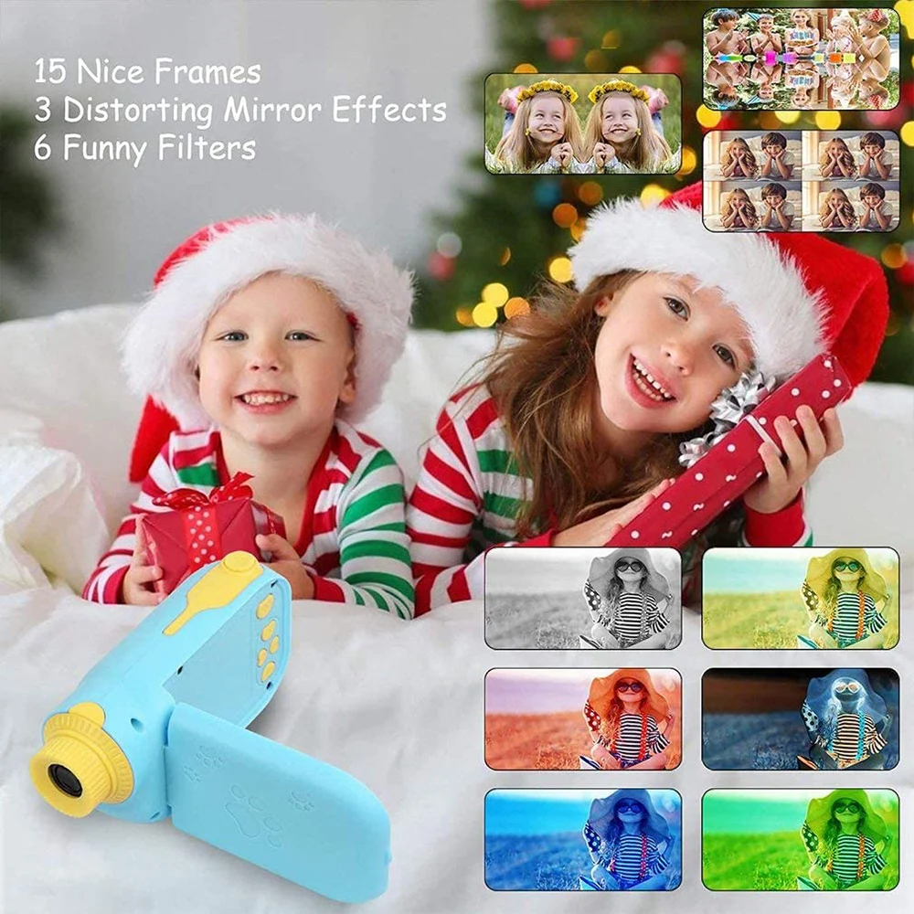 

Portable Kids Camera Mini Digital 1080P Cameras Rotation Screen 2000W Pixels DV Player for Boys Girls Gift Cute Educational Toys
