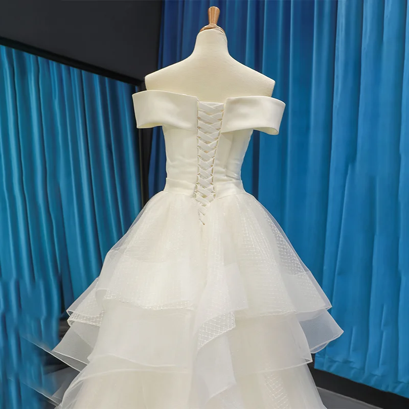 J66700 новый дизайн свадебное платье 2021 с открытыми плечами вырезом лодочкой