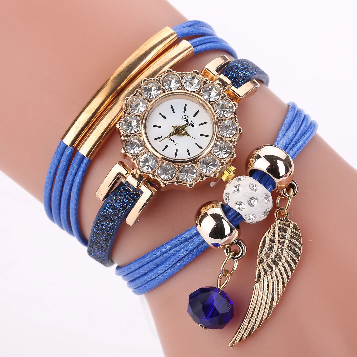 Роскошные модные женские часы-браслет с бриллиантами наручные часы сплав крылья