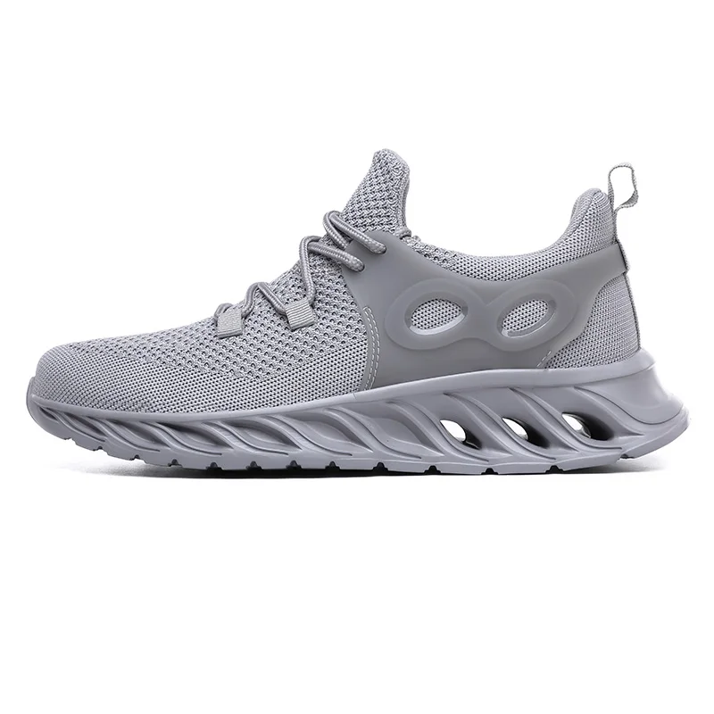 Men's Sneakers Ultralight Breathable Running Shoes Fashion Casual Sports Zapatos Super Comfortable Pop Flexible Jogging Shoes - Цвет: Gray-1
