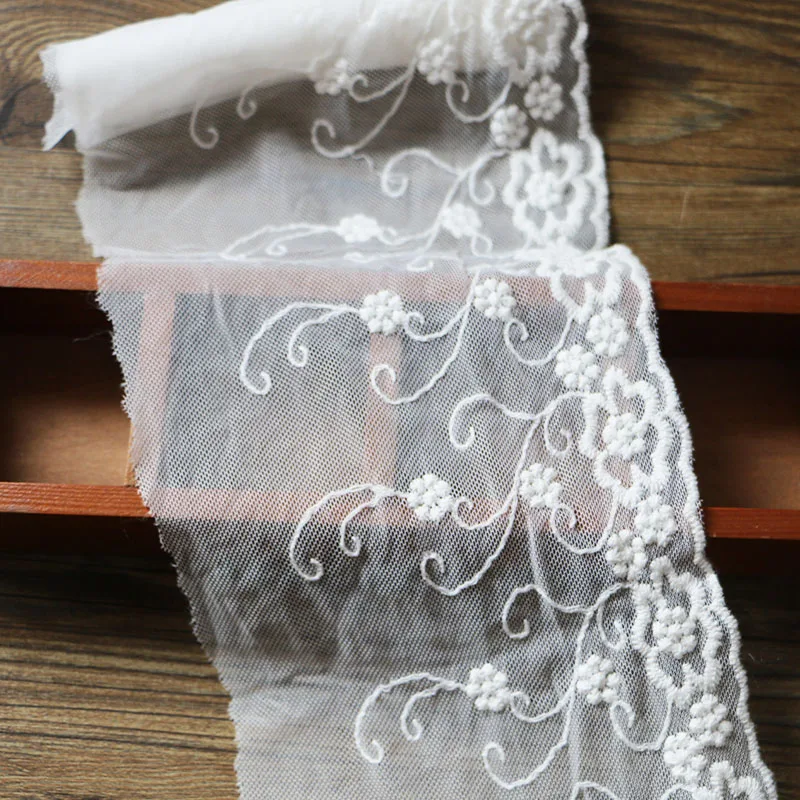14 5 см 1 ярд/Лот белая сетка кружевная ткань с вышивкой лента свадебные аксессуары