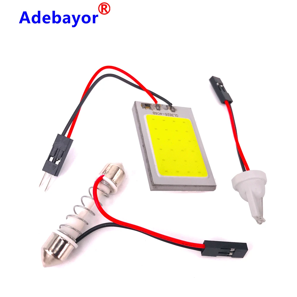Автомобильная светодиодная лампа T10 Festoon W5w Cob 18 24 36 48 SMD 12 в пост. Тока белая 100 шт. |