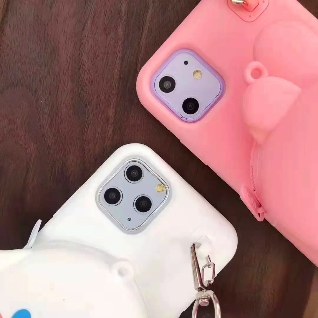 EPENA чехол для телефона с милой собачкой для iphone 11 pro XR XS Max 7 8 plus 6 6S Plus 3D мультяшная мягкая сумка на шнурке