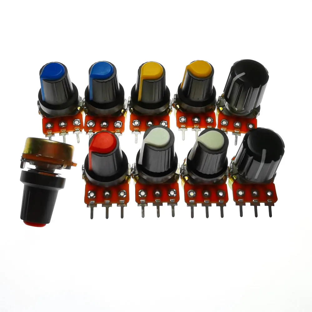 

10PCS Taiwan A10K High quality audio amplifier amp volume Rotary Potentiometers 16-type 10K RK163 handle length 15MM